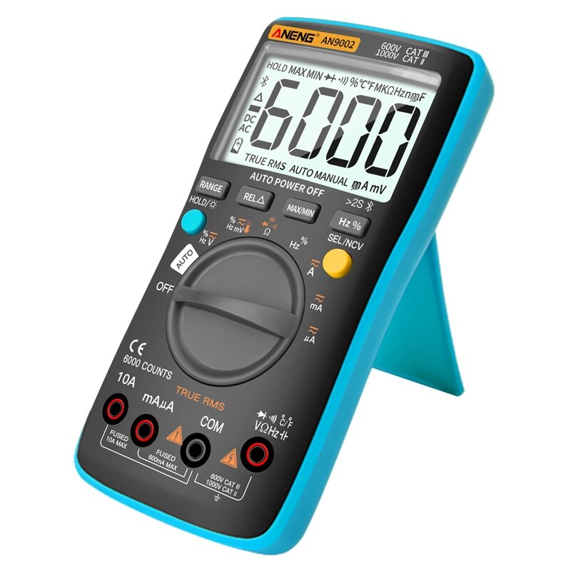 An9002 digitale true rms 6000 counts bluetooth multimeter ac/dc stroom/spanning tester auto-range multimeter