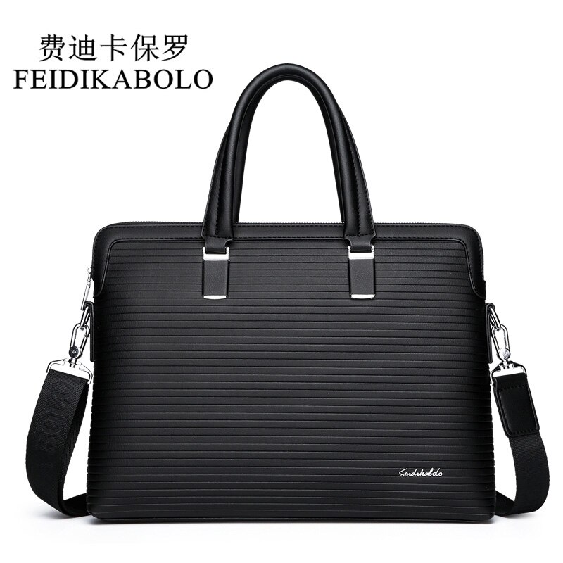 Feidikabolo Mode Mannen Crossbody Zakelijke Tas Mannelijke Strepen Hoge Capaciteit Computer Tas Leisure Schouder Messenger Bags Man: black