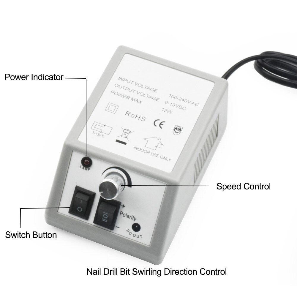 Electric Nail Drill Machine For Manicure And Pedicure Drill 12W 20000RPM Milling Machine Nails Equipment Set Electric Nail File