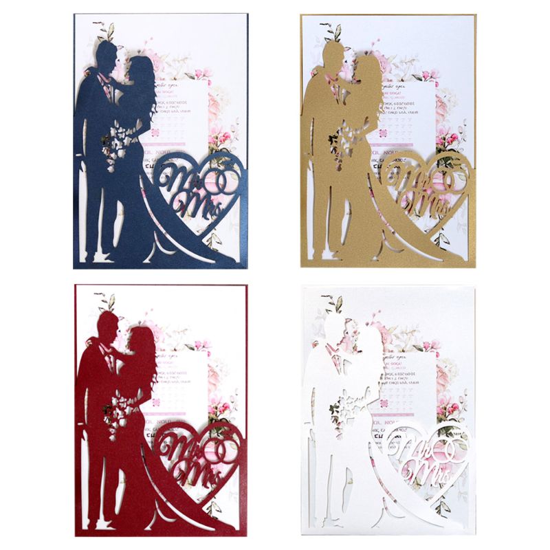 20 Stks/set Cut Mr & Mrs Wedding Uitnodigingen Kaart Nodigen Enveloppen Kit Bridal Shower Engagement Feestartikelen