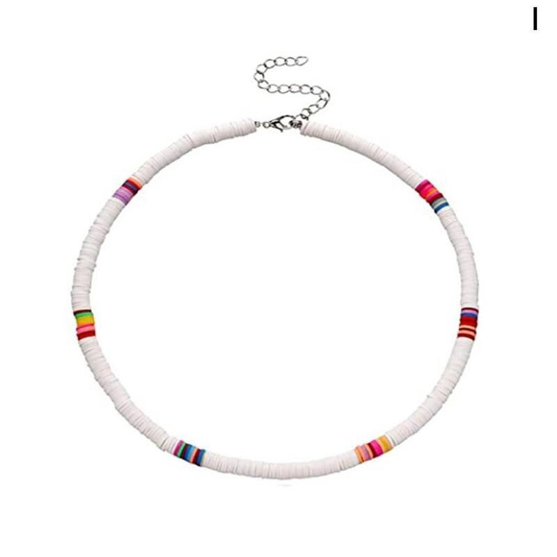 Collar redondo de arcilla suave para mujer, Gargantilla informal a la , joyería multicolor, para accesorios de mujer I0E2