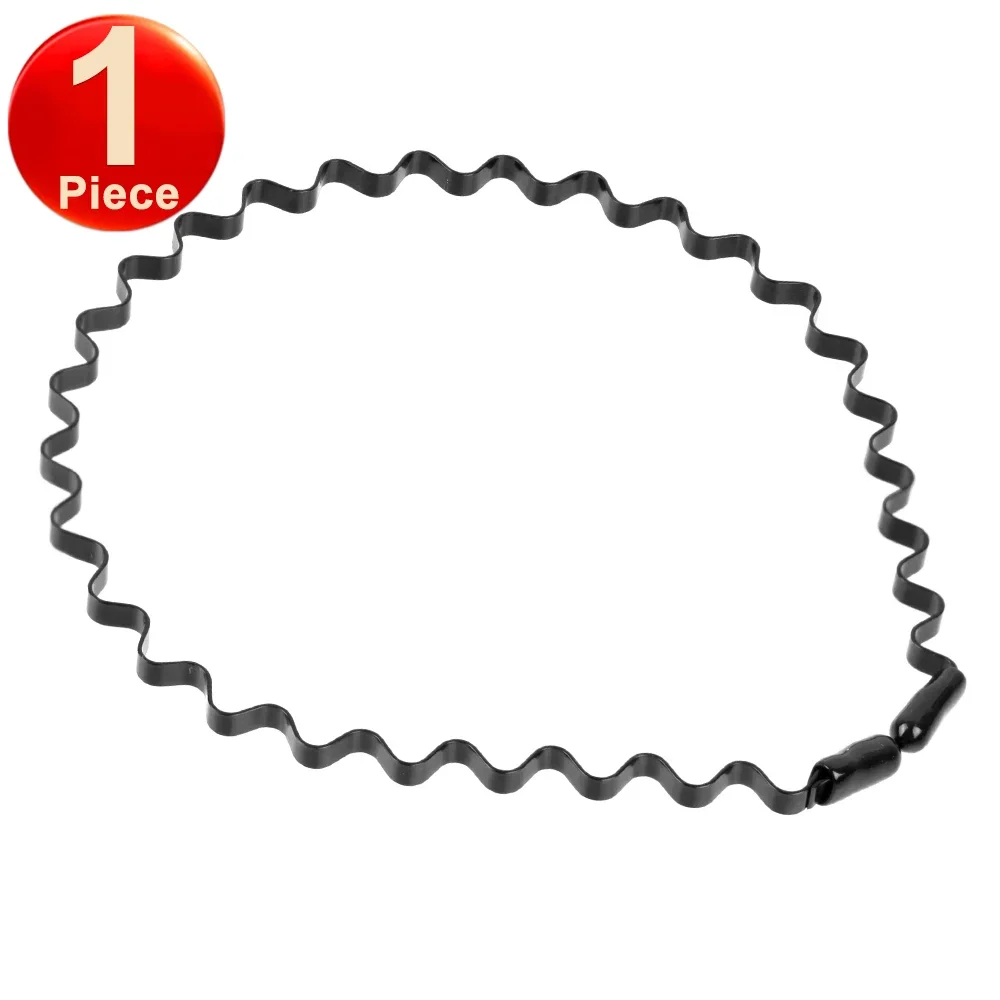 6 stks Wave Heren Vrouwen Unisex Zwart Golvend Haar Hoofd Hoepel Band Sport Hoofdband Haarband Hoofddeksels Haaraccessoires: Black