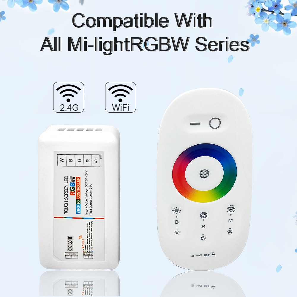 RGB/RGBW LED Controller 2.4G Wireless RF Touch Remote Control / WiFi APP Control For 5050 RGBW/RGB LED Strip