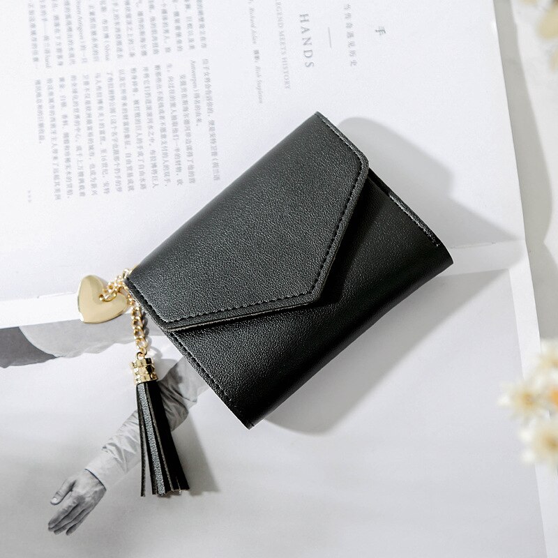 Leaves Hollow Women Wallet Soft PU Leather Women's Clutch Wallet Female Wallets Coin Card Purse: small Black