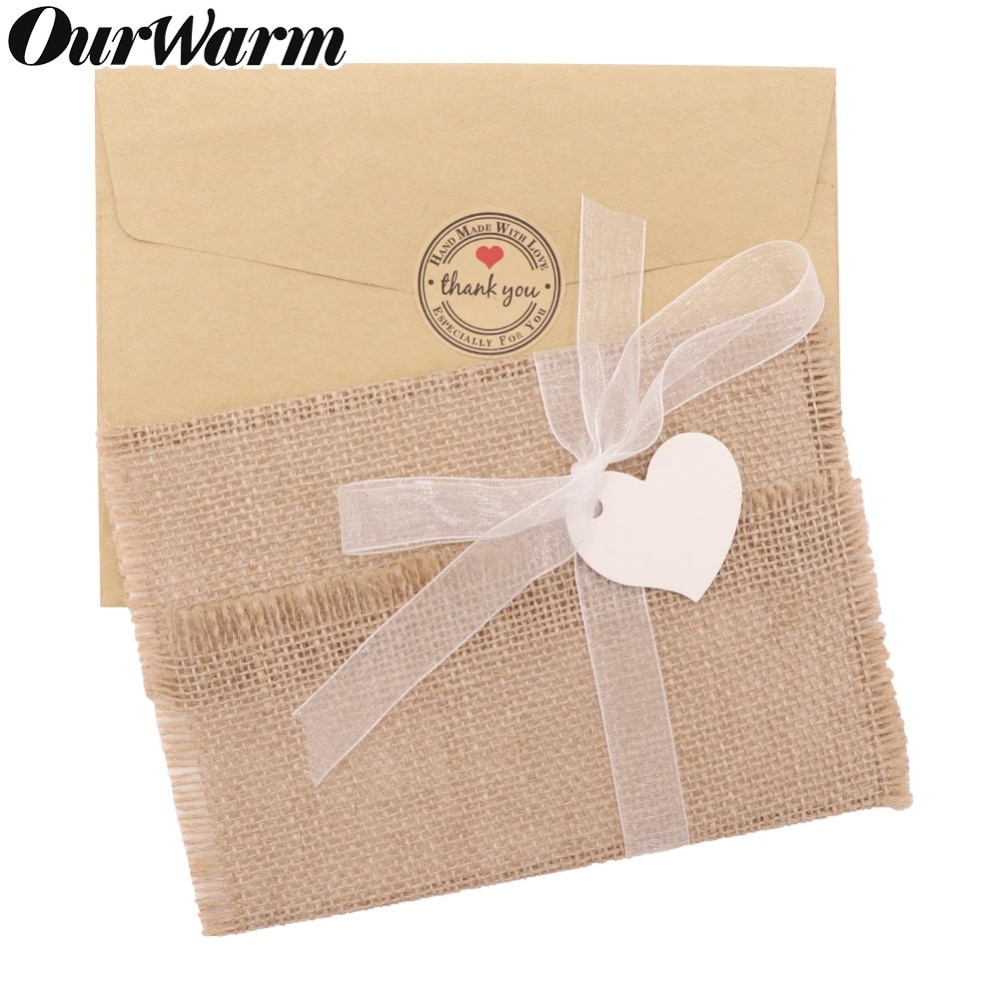 OurWarm-carte d'invitation rustique en toile de jute, décor de mariage, Boho, décoration murale suspendue avec grand macramé