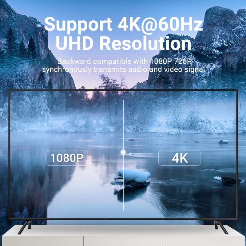 Vention-Adaptador USB C a HDMI, tipo C, 4K 2,0, convertidor para MacBook, Samsung S10/S9, Huawei P40, Xiaomi tipo C a HDMI 1,4