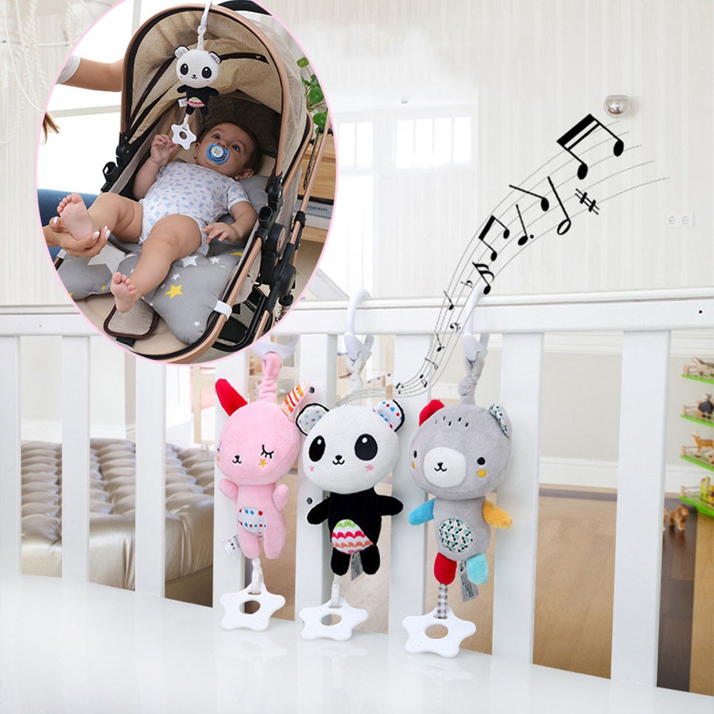 Cartoon Baby Toys 0-12 Months Bed Stroller Baby Mobile Hanging Rattles Newborn Plush Infant Toys for Baby Boys Girls