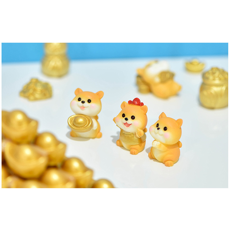 Harz Hund Ornament Familie Micro Landschaft Dekoration Miniaturen Figuren Home Decor Welpen Zubehör