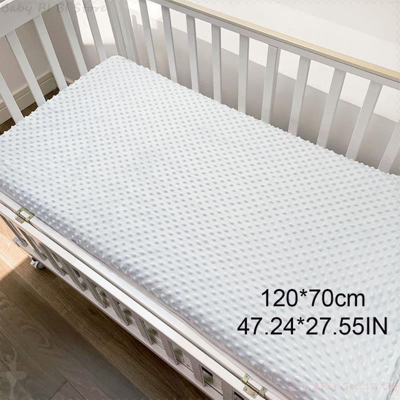 1 Pc Baby Hoeslaken Pasgeboren Katoen Zachte Wieg Laken Kinderen Bubble Matras Cover Protector Effen Kleur Cot Pad cover