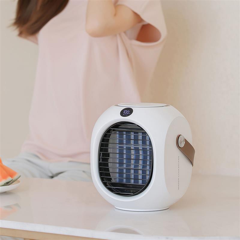 3 In 1 Mini Air Cooler Portable Air Conditioner With Handle Multifunctional Desktop Air Cooler With Humidifier Fan Light