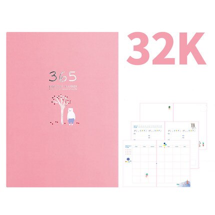 Cute Stationery Notebook 365 Planner Kawaii A5 Weekly Monthly Daily Diary Planner 2022 Notebooks or Journals School Supplies: 4
