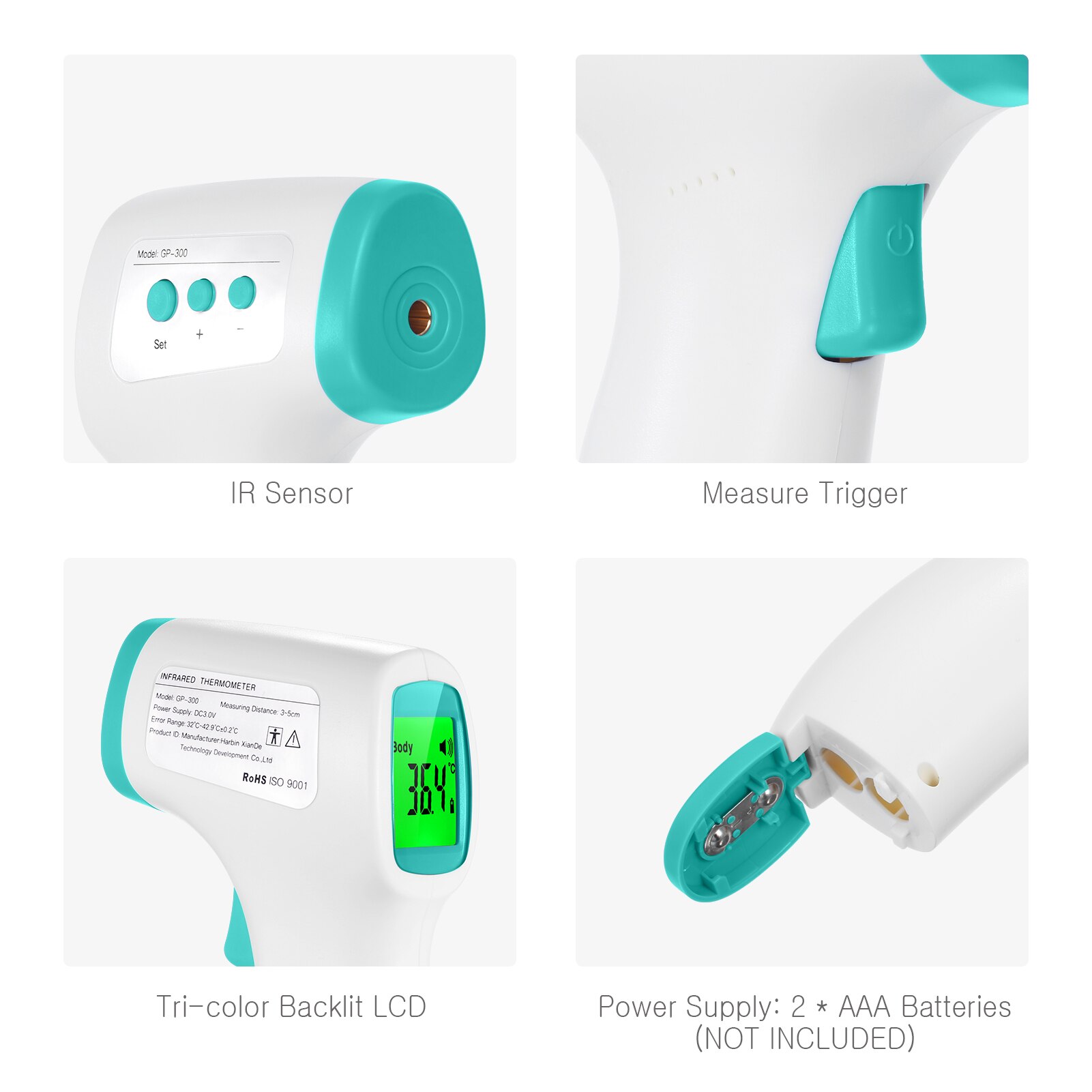 Voorhoofd Digitale Thermometer Non Contact Infrarood Thermometer Lichaam Temperatuur Koorts Meten Tool Voor Baby Volwassenen