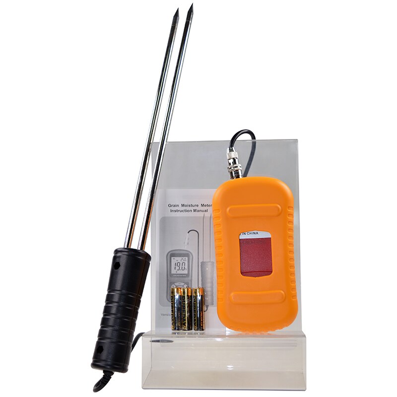 GM640 Food moisture meter Grain LCD Moisture Meter for Corn Wheat Rice Bean Temperature Humidity Tester Monitor +Long probe