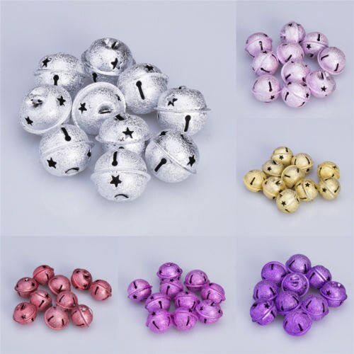 10 stk shiny xmas jingle bells pendel mat juleklokker dekoration charm wind chime 30mm