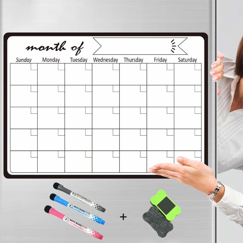 Monthly Planner Magnetic Whiteboard Fridge Magnets Drawing Message Board Remind