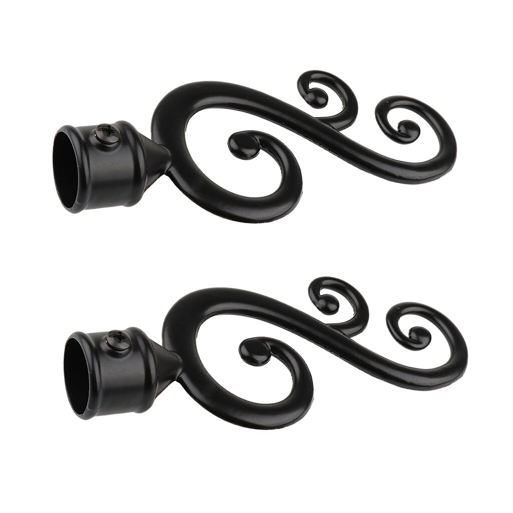 2x Assorted Decorative Window Curtain Pole End Drape Rod Finals Head with Inner Dia. 22mm