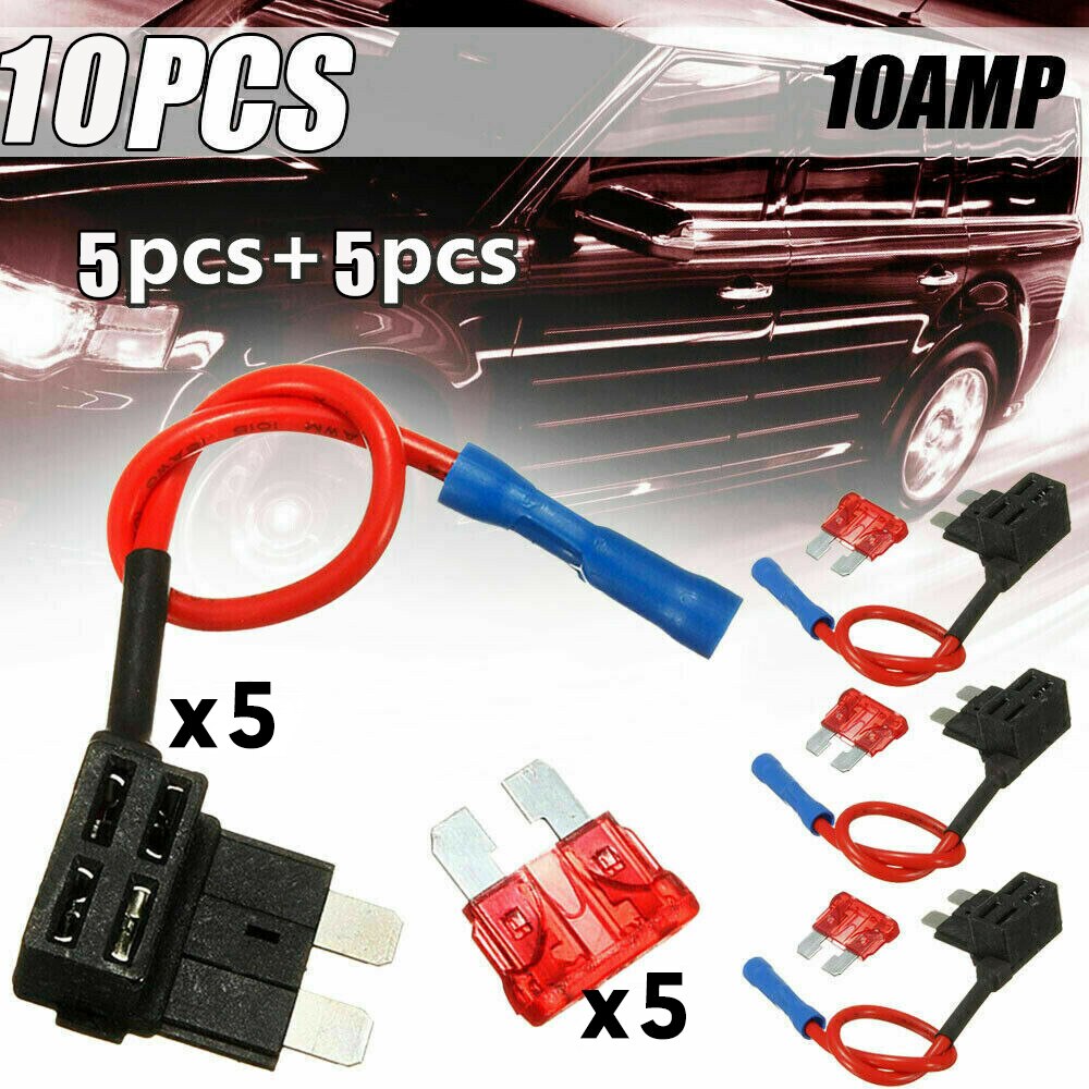 5sets Car Add-a-circuit Fuse TAP Adapter Standard ATO ATC Auto Blade Fuse Holder And Fuse Holders