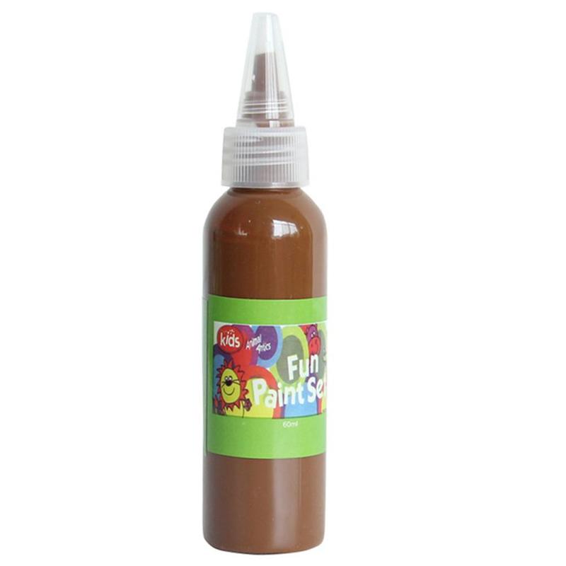 12 couleurs 60ml lavable doigt peinture sécurité et environnement enfants pigments bricolage pigment aquarelle protection dessin W6Z3: Chocolat