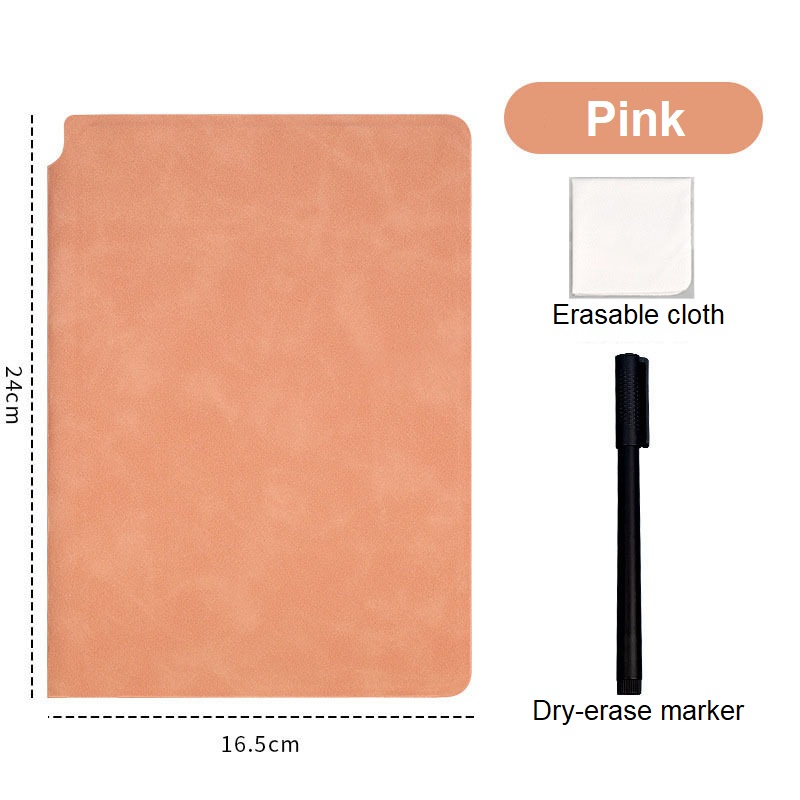 1-delige herbruikbare whiteboard-notitieboekjesset met whiteboard-pen Wisdoek Lederen memoblok Wekelijkse planner Draagbaar stijlvol kantoor: Optie 1