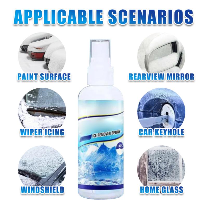 Ice Remover Spray Sneeuw Smelten Agent Voor Autoruit Glas Smelten Sneeuw In Winter Deicing Middel Glas Spray Accessoires 30/50Ml