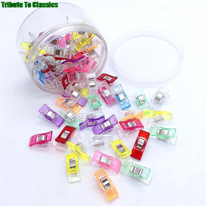 Clips de plástico Multicolor para costura, pinzas para tela, Clips para manualidades de retazos, soporte para ropa, 10/20/50/100 piezas