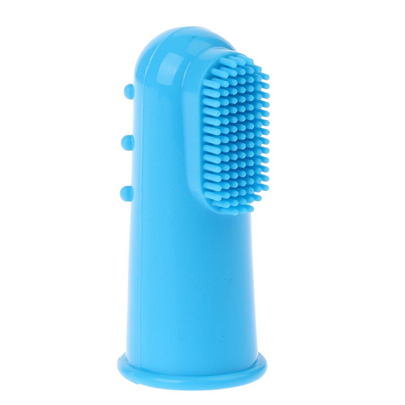 Cepillo de dientes de silicona Natural para mascotas, productos de cuidado de limpieza Dental suave para gatos y perros, juguetes suministros para mascotas de limpieza antimordida: BL
