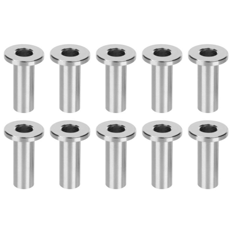 80Pack Stainless Steel Protector Sleeves for 1/8 Inch Wire Rope Cable Railing DIY Balustrade T316 Marine Grade