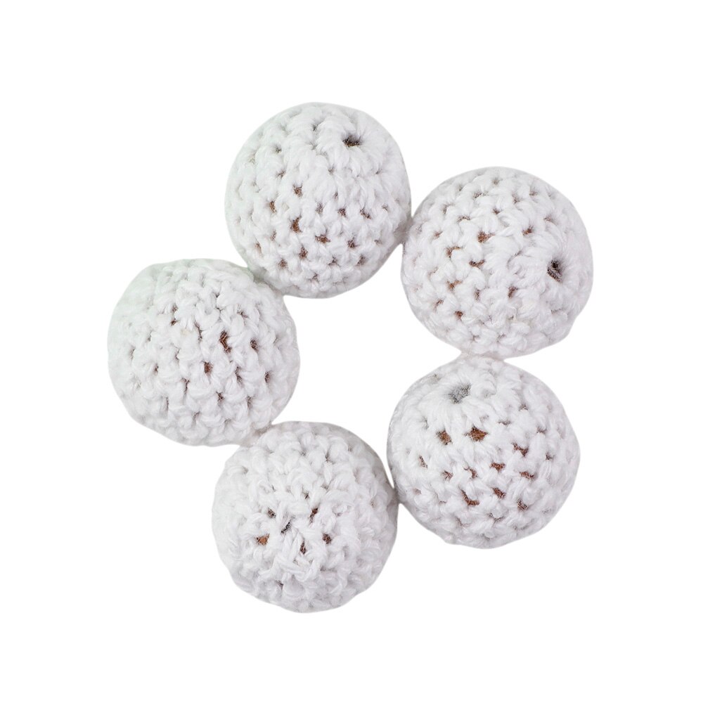 10 stücke holz Häkeln Perlen Ungiftig DIY Baby Zahnen Schmuck Halskette Anhänger Baby Beißring Spielzeug Natürliche Holz Perlen 20MM: 26