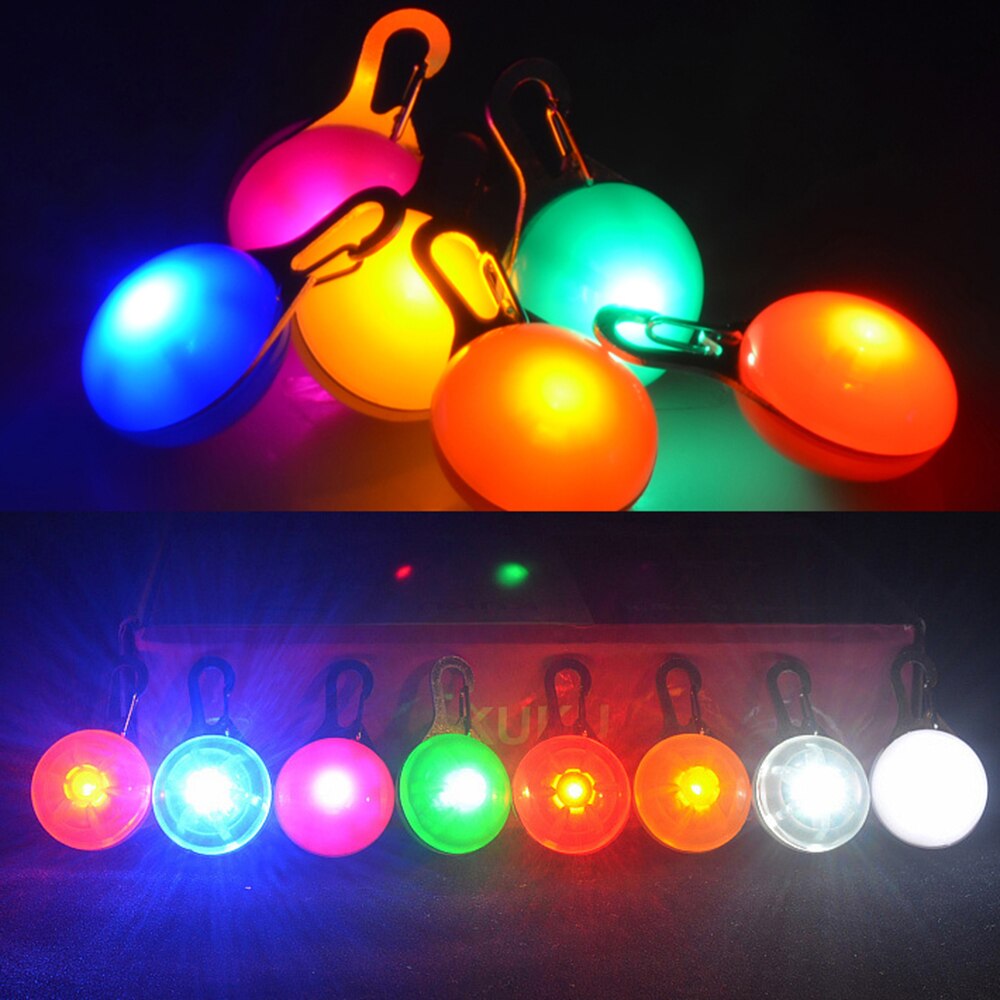Collar COLGANTE para mascotas, luz LED de noche, linterna luminosa de seguridad, Collar de luces para mascotas, colgante de bola de iluminación