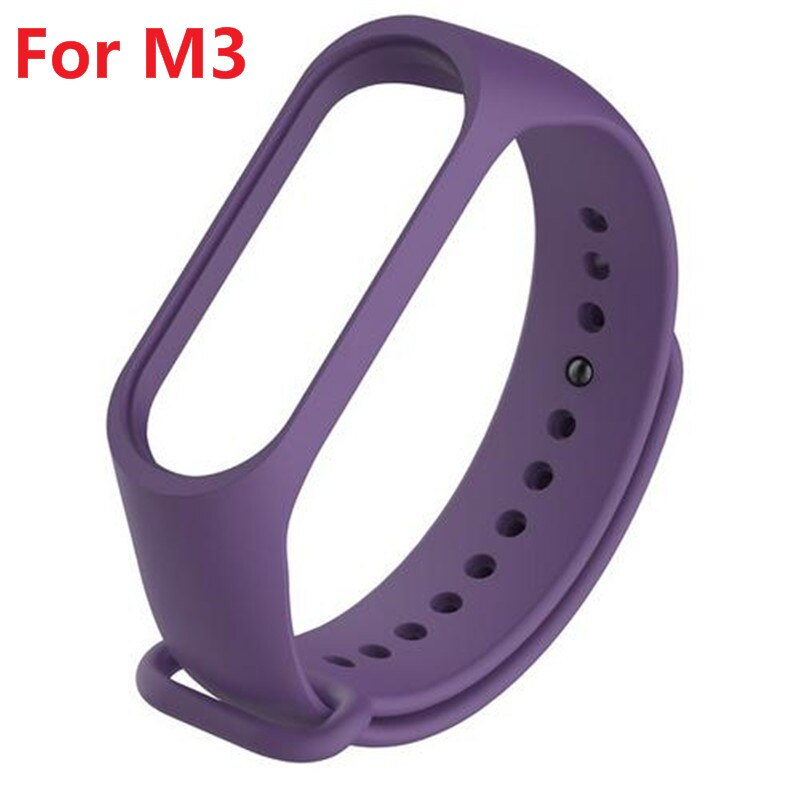 Correa de reloj para Xiaomi Mi Band 3, correa de reloj inteligente resistente al agua, correa de muñeca para Fitness, correa de muñeca de silicona de repuesto: purple