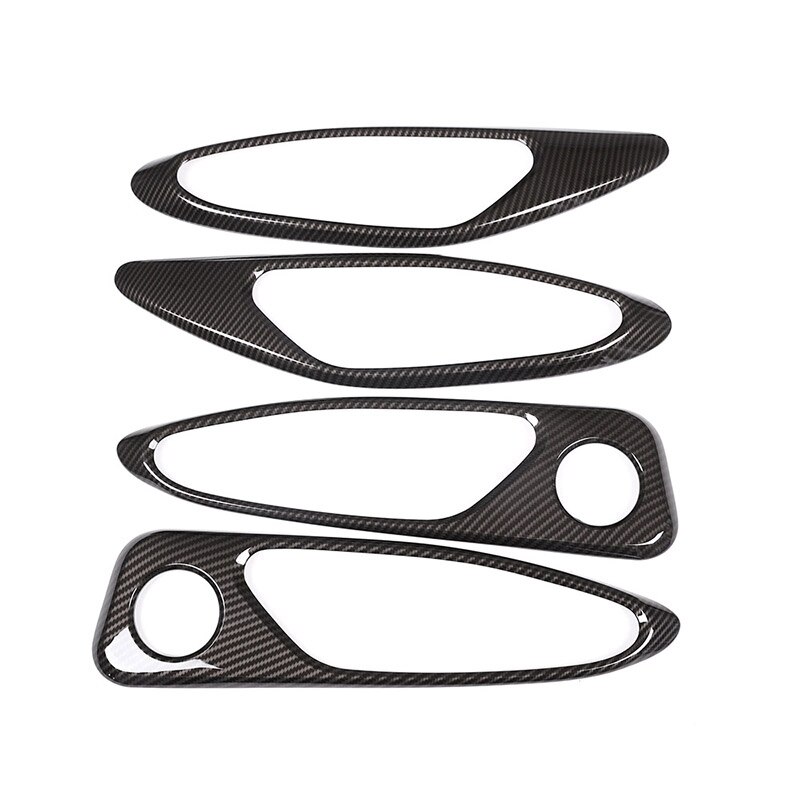 4 Stuks Carbon Fiber Stijl Abs Plastic Voor Alfa Romeo Giulia Chroom Interieur Deurklink Frame Cover trim Accessoires