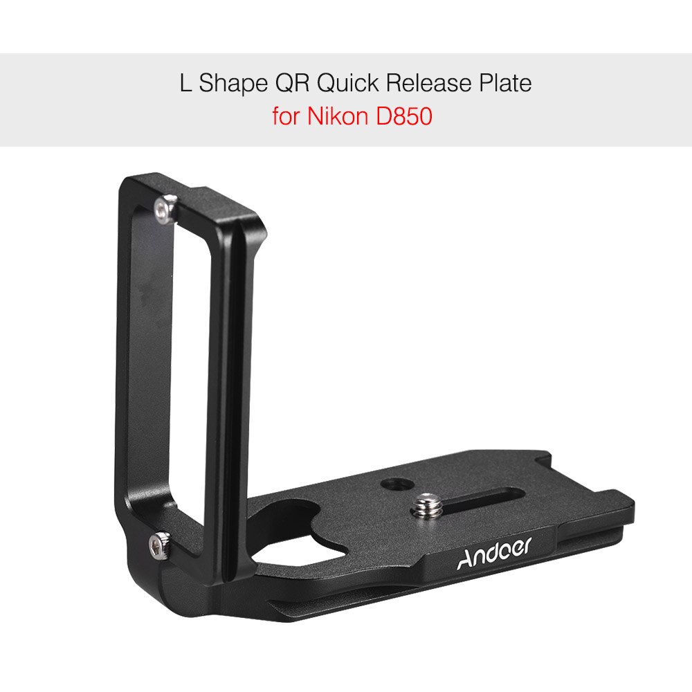 Andoer L Vorm QR Quick Release Plate voor Nikon D850 Camera Beugel Aluminium