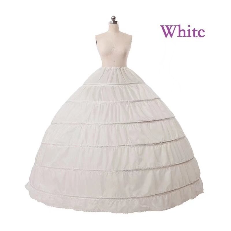 6 Hoops Vrouwen Vintage Retro Bridal Wedding Lange Crinoline Slips Petticoat Party Onderrok