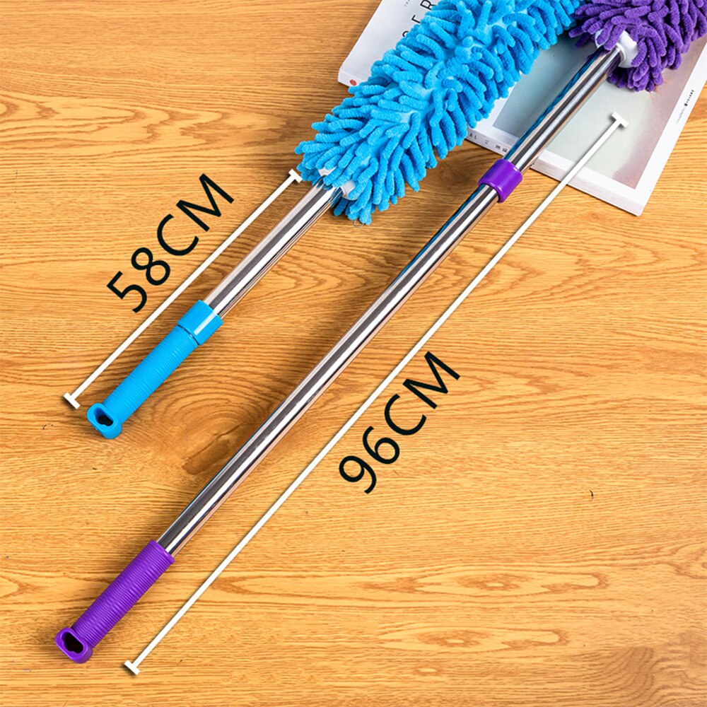2Pcs Extendable Duster Telescopic with Microfiber Head Removable and Machine Washable Duster Dusting Brush Pole for Office/Home