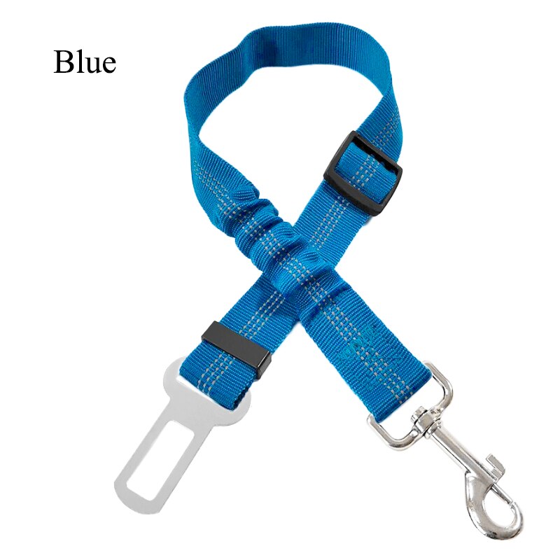 1Pcs Upgraded Adjustable Dogs Seat Belt Dog Car Seatbelt Harness Leads Elastic Reflective Safety Rope Pet Cat Supplies D0011A: D0010A-02-Blue