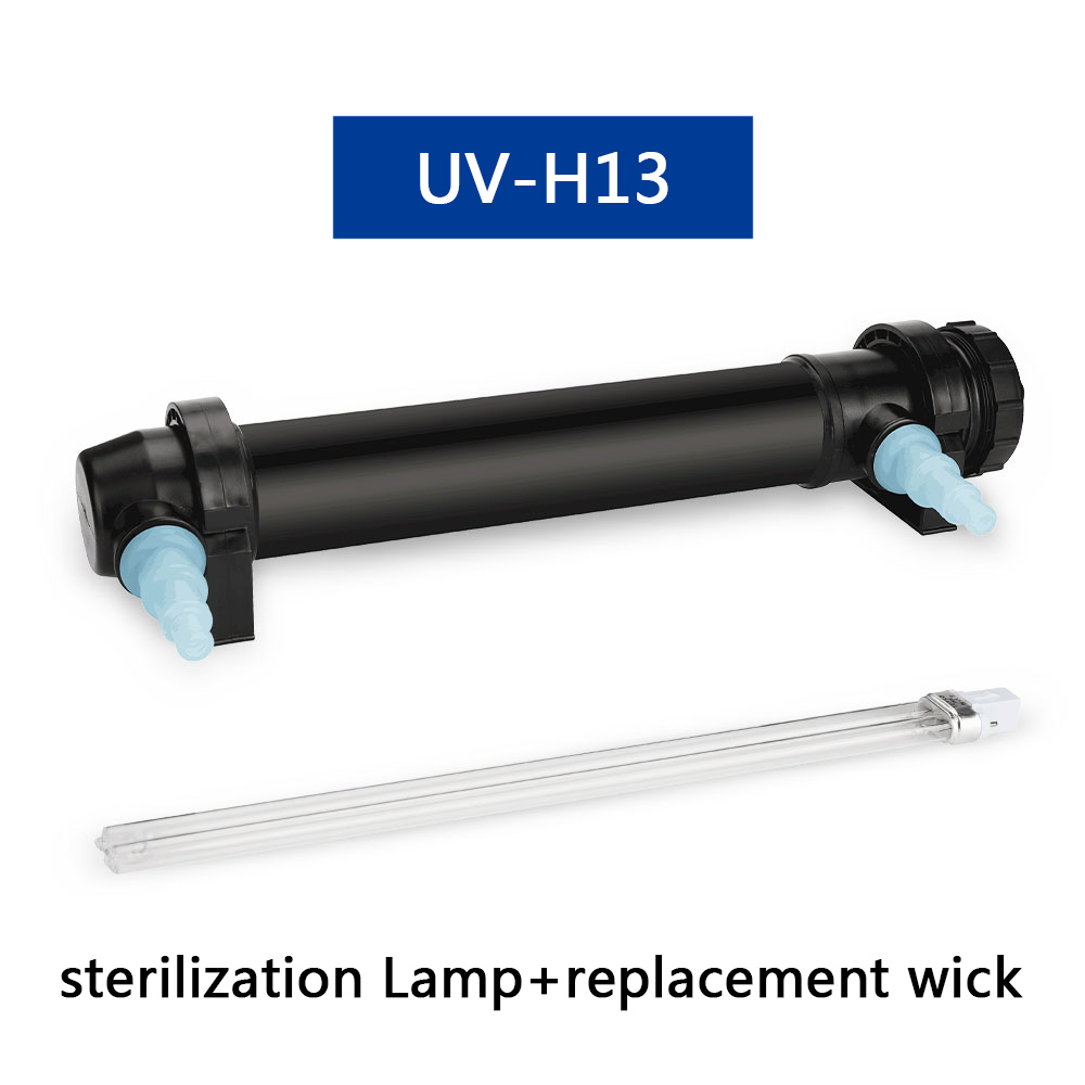 JEBO Aquarium UV Sterilizer Lamp Pond Fish Tank UV Kill Algae Ultraviolet Filter Clarifier Water Cleaner AC220-240V 5W-36W: 13W and replace bulb