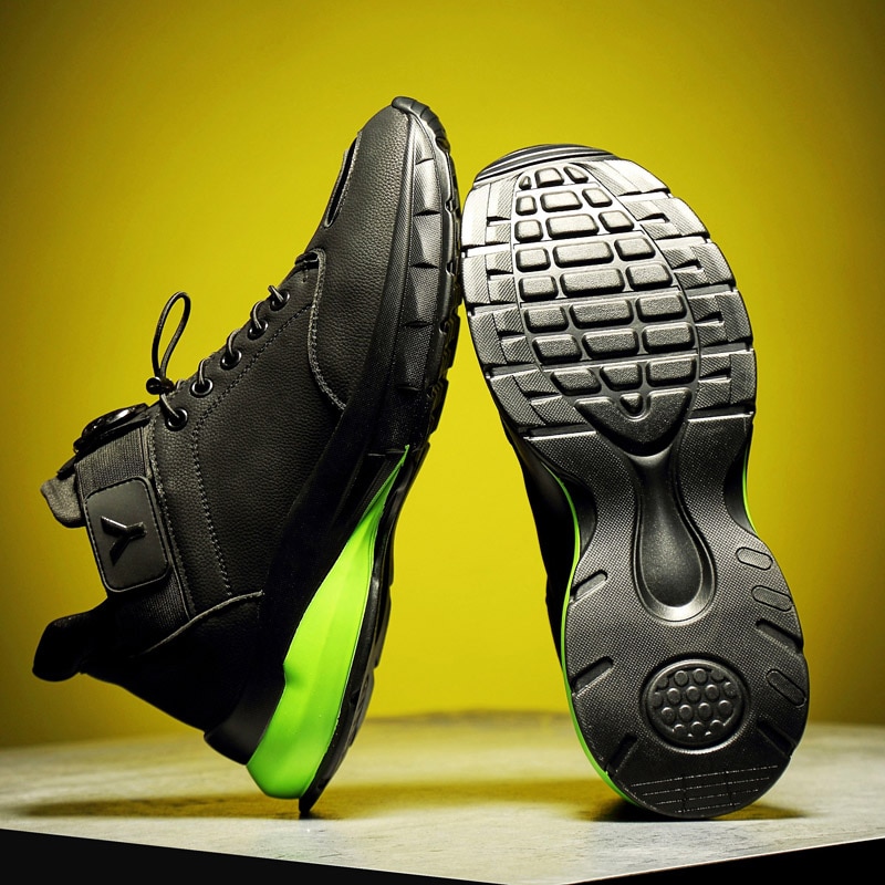 Trend efterår vinter løbesko lædersømme sportssko komfortable mænd sneakers zapatillas atletiske sneakers