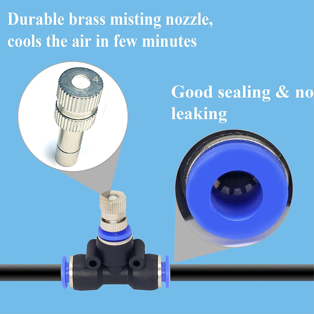 20 stk hurtigskyvende dyser forniklet duggspray sprinkler dugg hagedyse for dugging kjølesystem 1/4 &quot; tomme