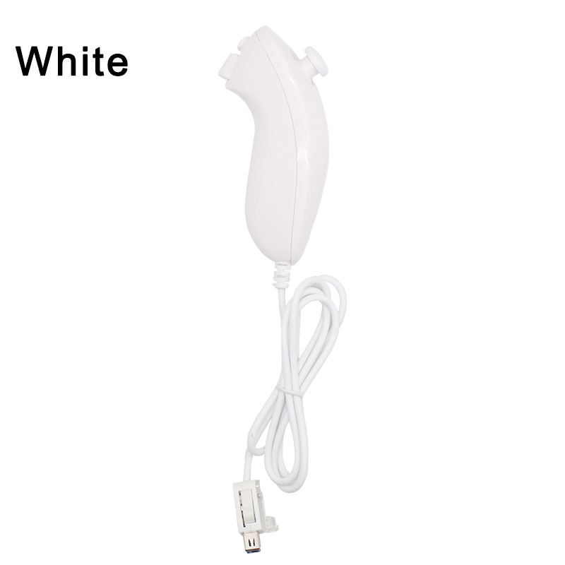 Controller Gamepad remoto Wireless 2 in 1 per Nintendo Wii Nunchuck con custodia in Silicone sensore di movimento SYNC Gamepad: White handle