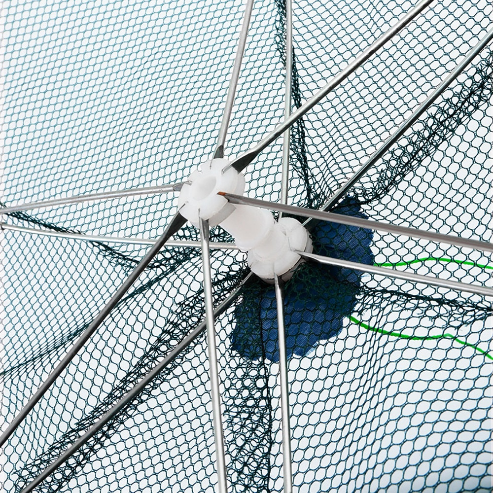 Foldet bærbar 20 skrog fiskegarnnettverk støping av krepsefanger reker ørekyte krabbeagn fellebur mesh fiskenett verktøy