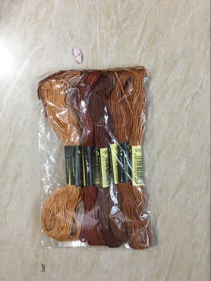 8 pcs Mix Colors Cross Stitch Cotton Sewing Skeins Craft DMC Embroidery Thread Floss Kit DIY Sewing: Brown