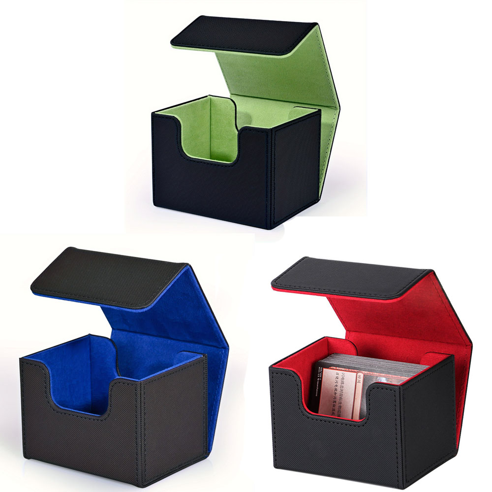 Caja de baraja de cartas coleccionables duradera para organización de almacenamiento TCG OCG Estuche de transporte de tarjetas MTG de coche de juego coleccionable con capacidad para más de 80 o 100 tarjetas