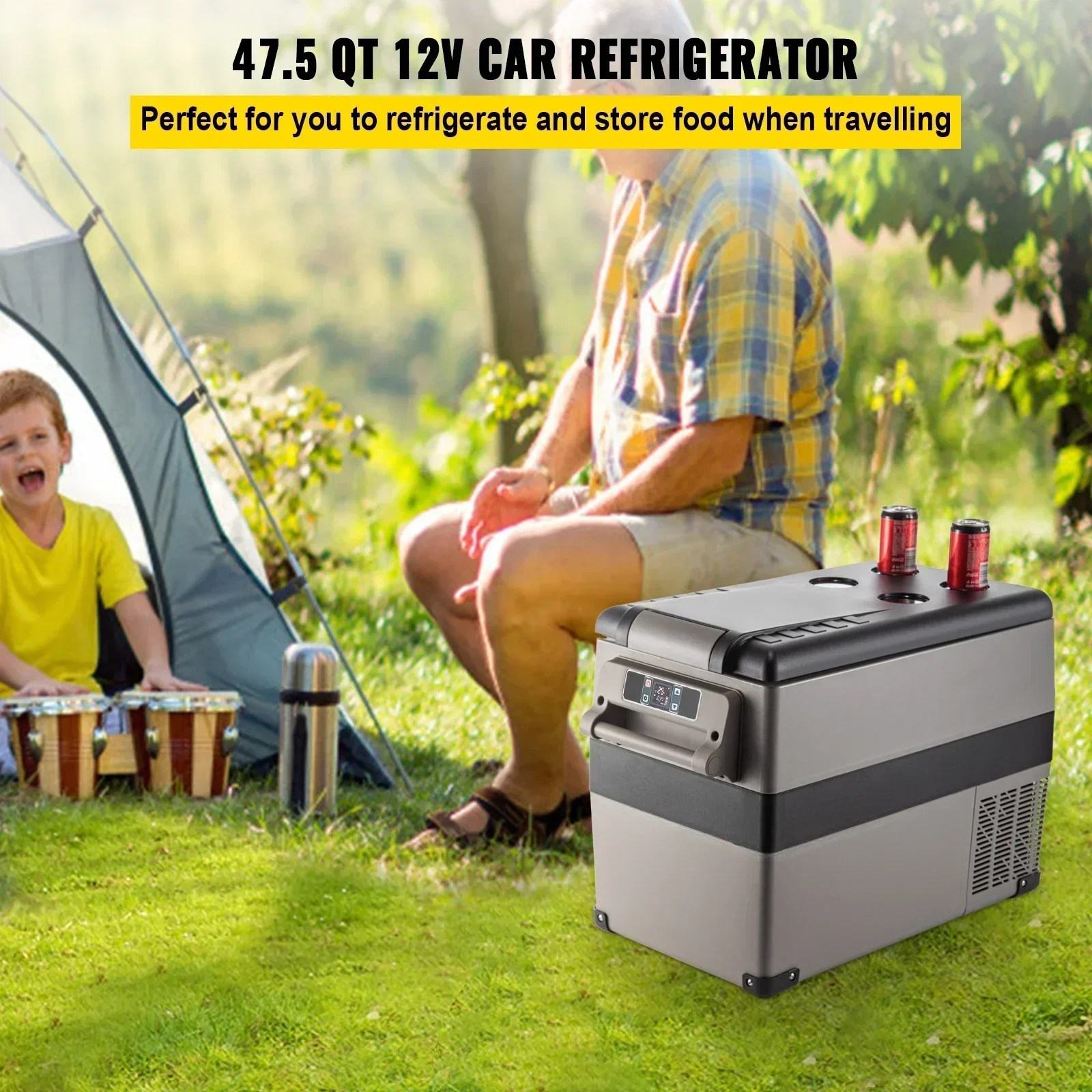 35L 45L 55L Car Refrigerator Mini Fridge Freezer Portable Compressor Cooler 12/24V DC 110-240V Ice Box for Camping