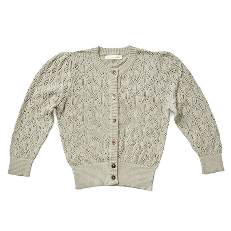 8071 børn tøj pige cardigan sommer farve jacquard aircondition frakke børn strik cardigan baby hul top