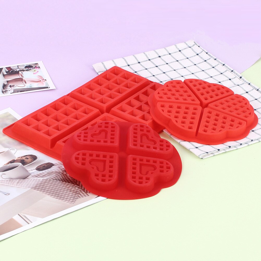 Molde de silicona para hacer gofres en forma de corazón, moldes para pasteles, Muffin, galleta, herramienta de fabricación, utensilios para hornear