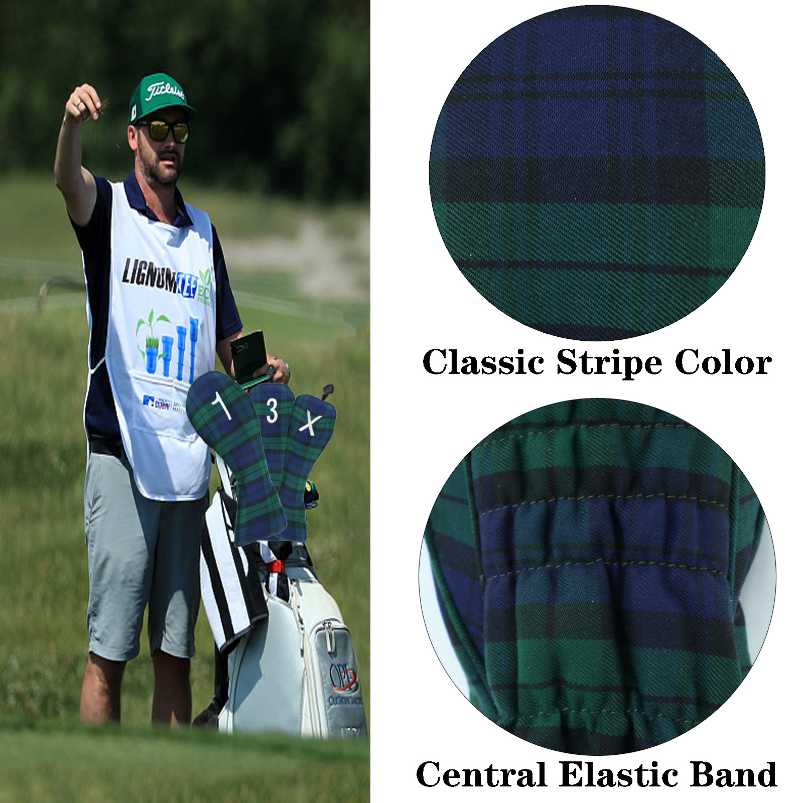 #1 #3 #5 Golf Head Cover Driver Fairway Hybrid Mixed Wood Putter HeadCover Woods Clubs Protector Blue Green