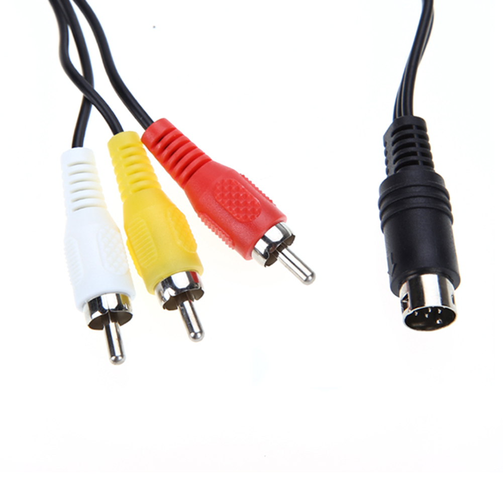 Märkesersättning rca audio-videokabel 3 rca 1.8 m 9 -stifts nickelpläterad audio video av-kabel för sega genesis 2/3