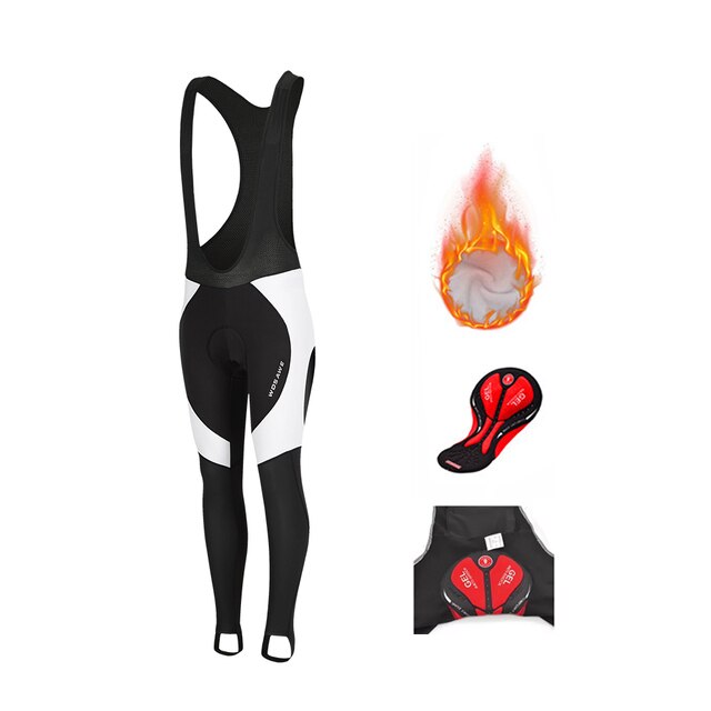 WOSAWE męnarty zimowy polarny strój rowerowy spodnie wioślarz górski wyścielane żelem rajstopy MTB wioślarz długie spodnie wiatroszczelny strój rowerowy spodnie: BL106-W / M