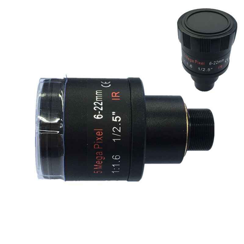 Objectif CCTV 1/2,5 6-22mm 5MP Objectif varifocal F1.6 pour 4 Mpx/5MP CMOS/CCD Capteur caméra IP/AHD de sécurité
