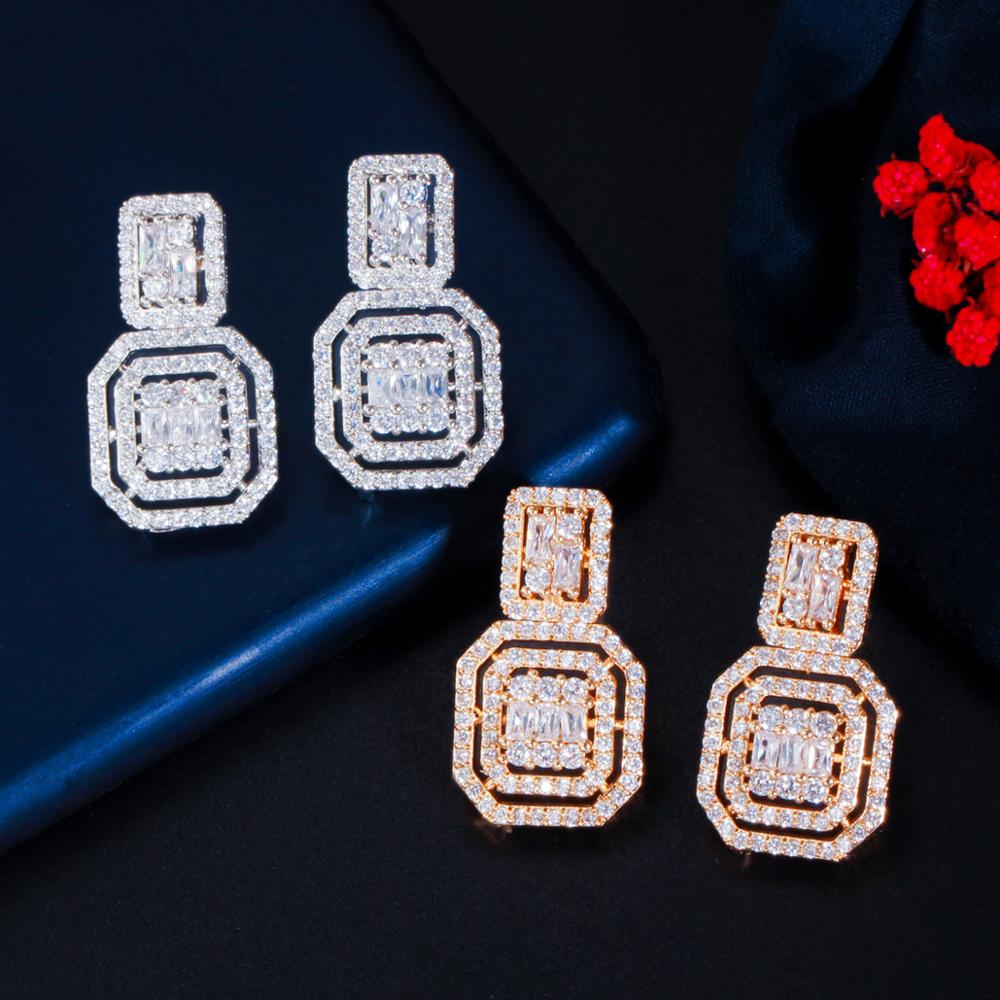 Cwwzircons 4 Pcs Luxe Witte Kubieke Zirkoon Vrouwen Bruiloft Kostuum Sieraden Sets Voor Bruiden Dubai Goud Kleur Party Accessoires T483